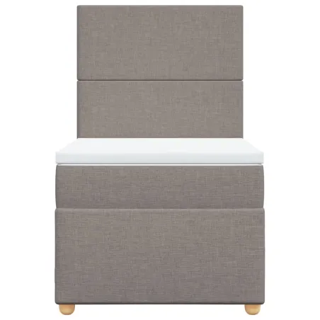 Sommier à lattes de lit avec matelas Taupe 90x190 cm Tissu