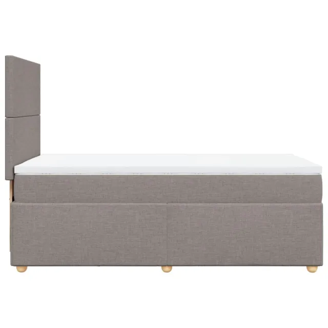 Sommier à lattes de lit avec matelas Taupe 90x190 cm Tissu