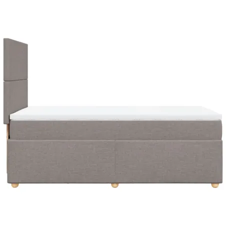 Sommier à lattes de lit avec matelas Taupe 90x190 cm Tissu