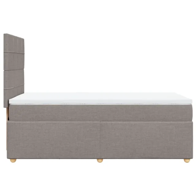 Sommier à lattes de lit avec matelas Taupe 90x190 cm Tissu