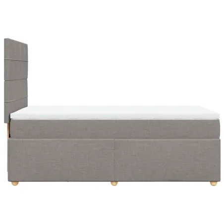 Sommier à lattes de lit avec matelas Taupe 90x190 cm Tissu