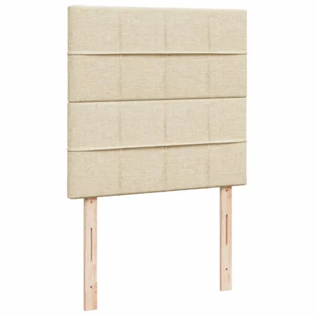 Sommier à lattes de lit et matelas Crème 90x190 cm Tissu