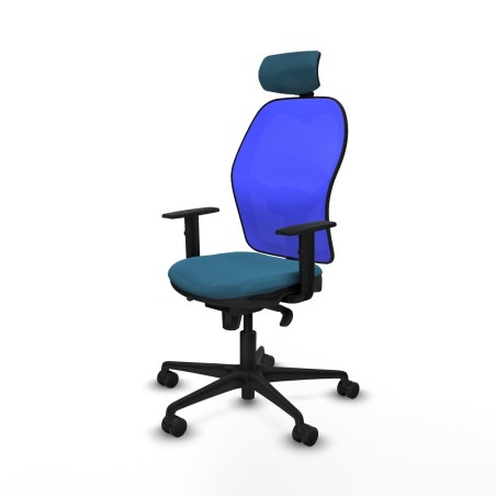 Office Chair with Headrest Piqueras y Crespo 1D036N2 Blue Petroleum gr