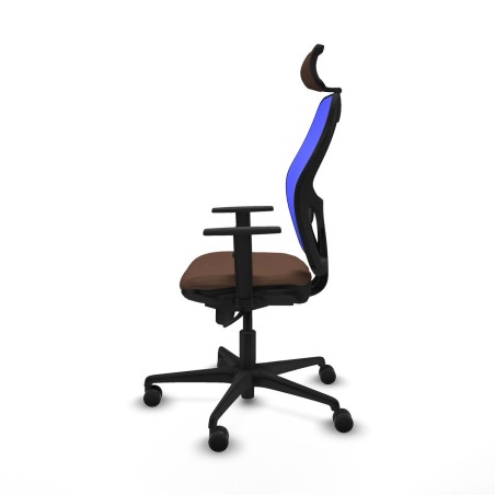 Office Chair with Headrest Piqueras y Crespo 1D036N2 Blue Dark brown