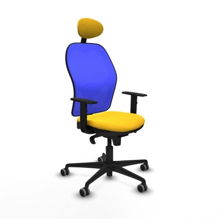 Sedia Ufficio con Poggiatesta Piqueras y Crespo 1D036G1 Giallo