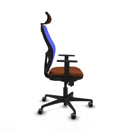 Sedia Ufficio con Poggiatesta Piqueras y Crespo 1D036G2 Azzurro Marron 2