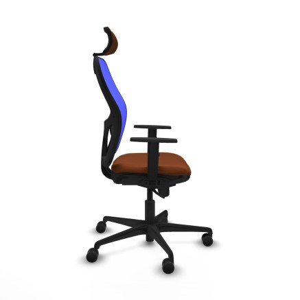 Sedia Ufficio con Poggiatesta Piqueras y Crespo 1D036N2 Azzurro Marron 2