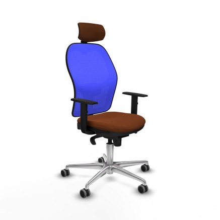 Bürostuhl mit Kopfstütze Piqueras y Crespo 1D086G2 Blau Braun