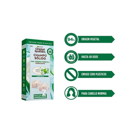 Champoing Solide Garnier Original Remedies X Hydratant Coco 2 Unités