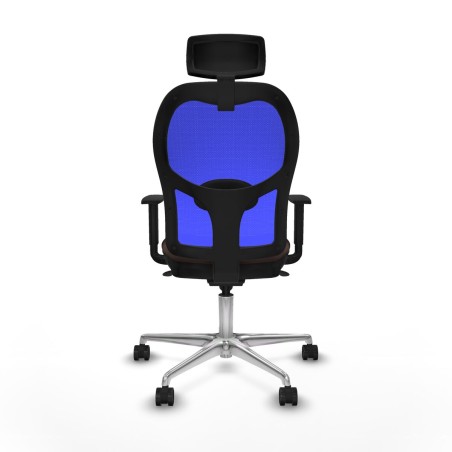 Office Chair with Headrest Piqueras y Crespo 1D086N2 Blue Dark brown