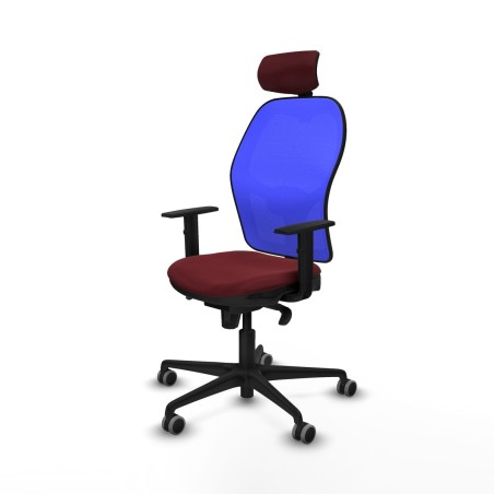 Sedia Ufficio con Poggiatesta Piqueras y Crespo 1D036G2 Rosso Granato