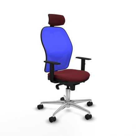 Sedia Ufficio con Poggiatesta Piqueras y Crespo 1D086N2 Rosso Granato