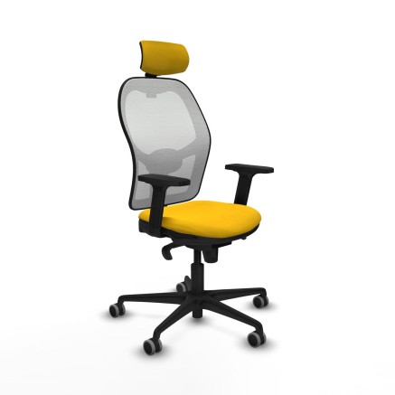 Sedia Ufficio con Poggiatesta Piqueras y Crespo 2D036G2 Giallo