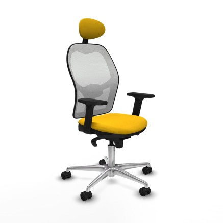 Sedia Ufficio con Poggiatesta Piqueras y Crespo 2D086N1 Giallo
