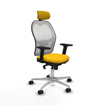 Sedia Ufficio con Poggiatesta Piqueras y Crespo 2D086N2 Giallo
