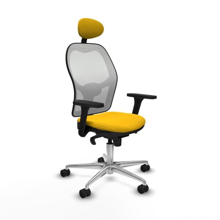 Chaise de Bureau avec Appui-tête Piqueras y Crespo 3D086N1 Jaune