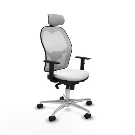 Sedia Ufficio con Poggiatesta Piqueras y Crespo 1D086N2 Bianco