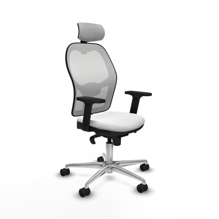 Sedia Ufficio con Poggiatesta Piqueras y Crespo 2D086N2 Bianco