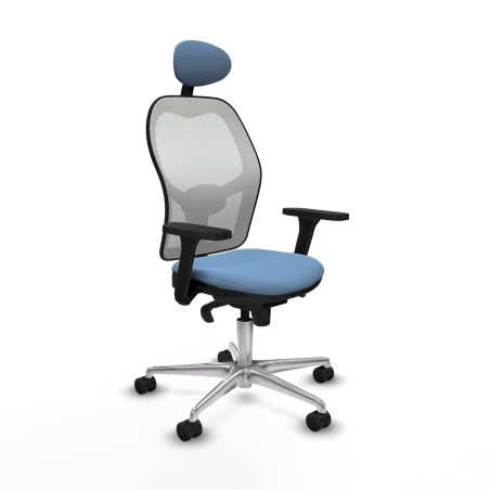 Sedia Ufficio con Poggiatesta Piqueras y Crespo 3D086N1 Blu cielo