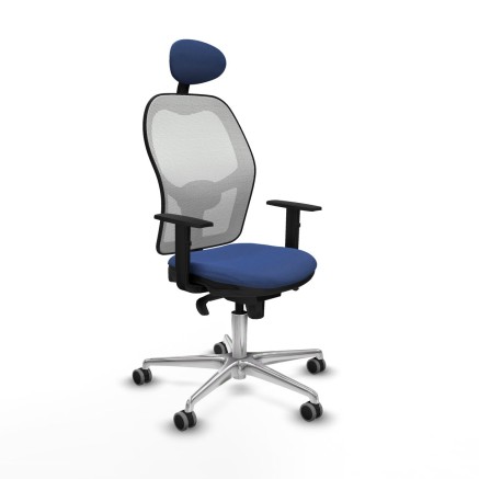 Office Chair with Headrest Jorquera Piqueras y Crespo 1D086G1 Navy Blu