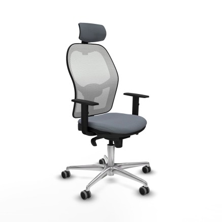 Sedia Ufficio con Poggiatesta Piqueras y Crespo 1D086G2 Grigio