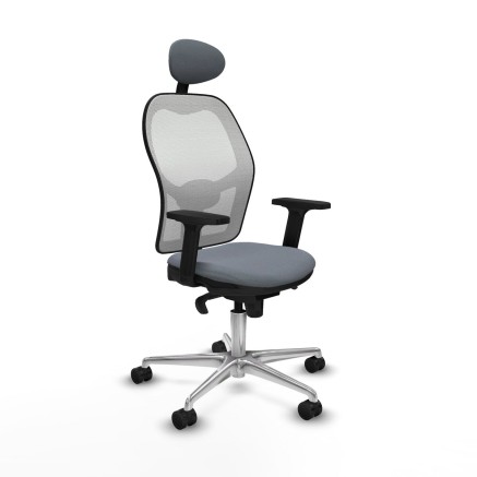Sedia Ufficio con Poggiatesta Piqueras y Crespo 2D086N1 Grigio