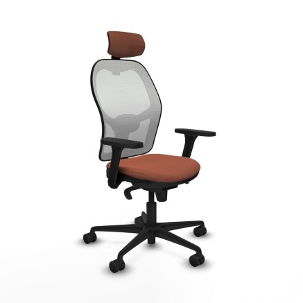 Sedia Ufficio con Poggiatesta Piqueras y Crespo 3D036N2 Bianco Marrone