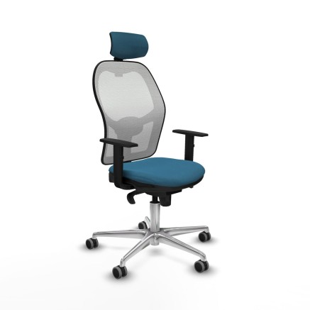 Office Chair with Headrest Piqueras y Crespo 1D086G2 White Petroleum g