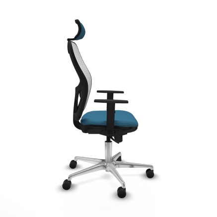 Office Chair with Headrest Piqueras y Crespo 1D086N2 White Petroleum g 2