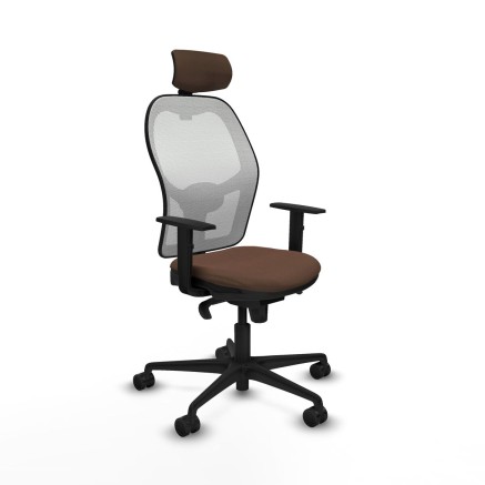 Chaise de Bureau avec Appui-tête Piqueras y Crespo 1D036N2 Blanc Brun