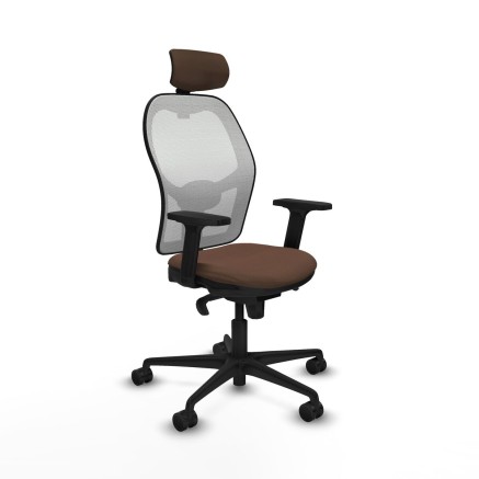 Chaise de Bureau avec Appui-tête Piqueras y Crespo 2D036N2 Blanc Brun
