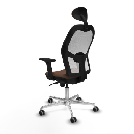 Office Chair with Headrest Piqueras y Crespo 2D086G1 White Dark brown