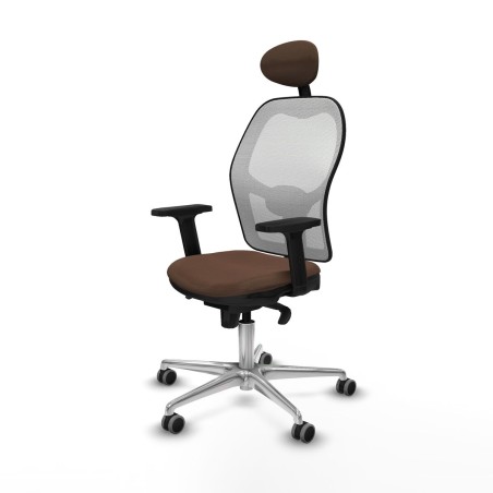 Office Chair with Headrest Piqueras y Crespo 2D086G1 White Dark brown