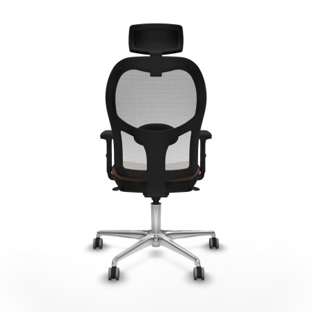 Sedia Ufficio con Poggiatesta Piqueras y Crespo 2D086G2 Bianco Marrone