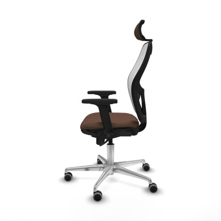 Sedia Ufficio con Poggiatesta Piqueras y Crespo 2D086G2 Bianco Marrone