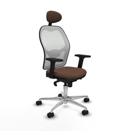 Bürostuhl mit Kopfstütze Piqueras y Crespo 2D086N1 Weiß Dunkelbraun