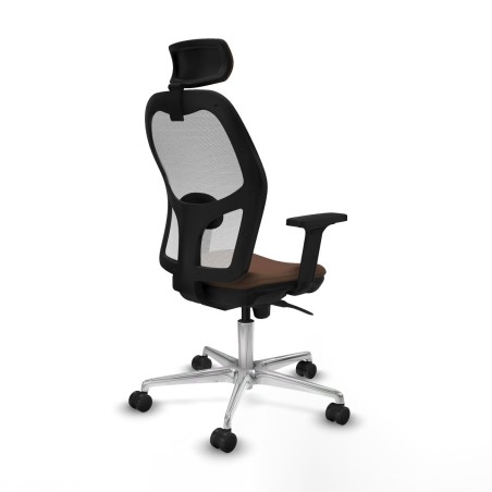 Sedia Ufficio con Poggiatesta Piqueras y Crespo 2D086N2 Bianco Marrone