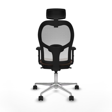 Sedia Ufficio con Poggiatesta Piqueras y Crespo 2D086N2 Bianco Marrone