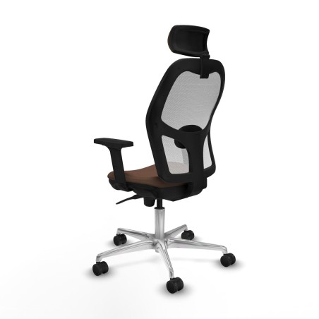 Sedia Ufficio con Poggiatesta Piqueras y Crespo 2D086N2 Bianco Marrone