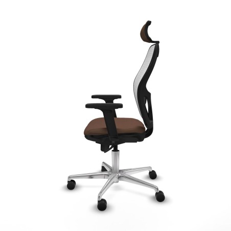 Sedia Ufficio con Poggiatesta Piqueras y Crespo 2D086N2 Bianco Marrone