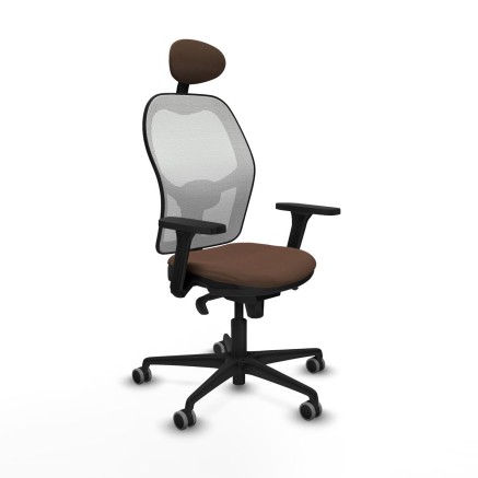 Bürostuhl mit Kopfstütze Piqueras y Crespo 3D036G1 Weiß Dunkelbraun