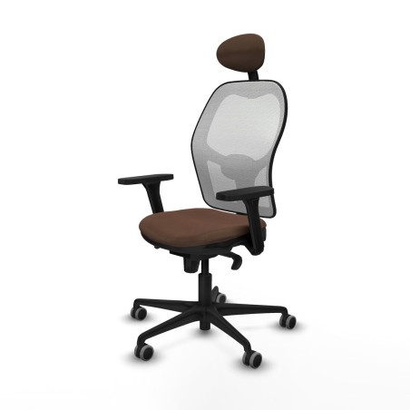 Bürostuhl mit Kopfstütze Piqueras y Crespo 3D036G1 Weiß Dunkelbraun
