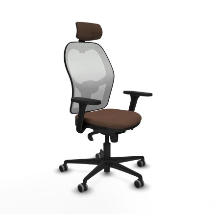 Sedia Ufficio con Poggiatesta Piqueras y Crespo 3D036G2 Bianco Marrone