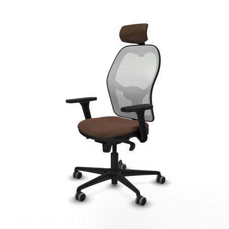 Chaise de Bureau avec Appui-tête Piqueras y Crespo 3D036G2 Blanc Brun