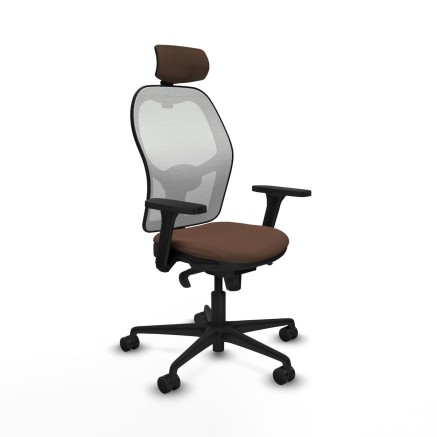 Bürostuhl mit Kopfstütze Piqueras y Crespo 3D036N2 Weiß Dunkelbraun
