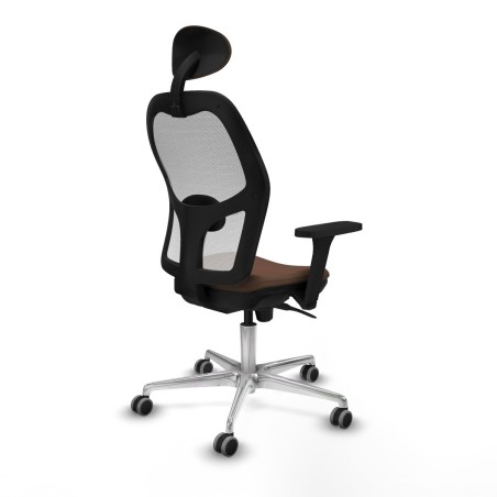 Sedia Ufficio con Poggiatesta Piqueras y Crespo 3D086G1 Bianco Marrone