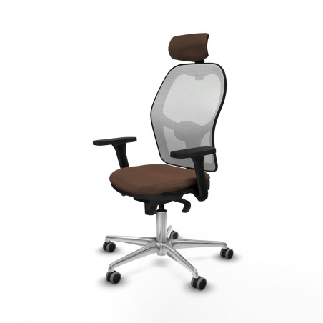 Office Chair with Headrest Piqueras y Crespo 3D086G2 White Dark brown