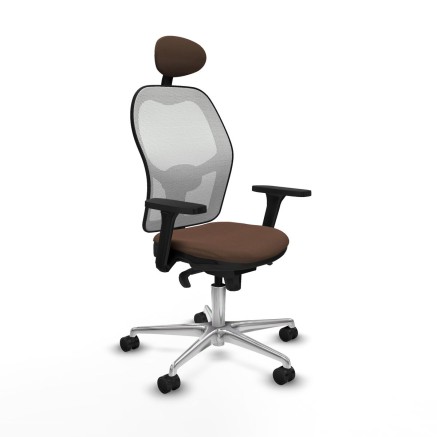 Chaise de Bureau avec Appui-tête Piqueras y Crespo 3D086N1 Blanc Brun