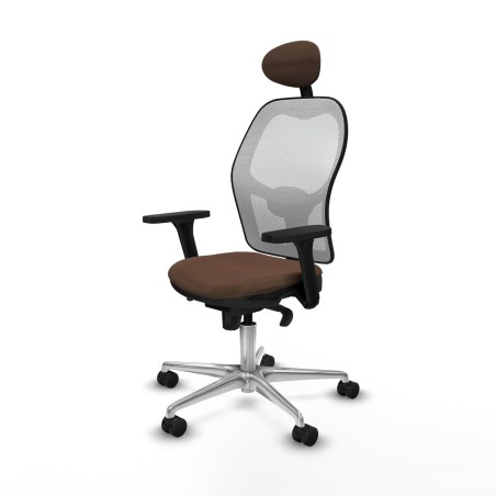 Bürostuhl mit Kopfstütze Piqueras y Crespo 3D086N1 Weiß Dunkelbraun